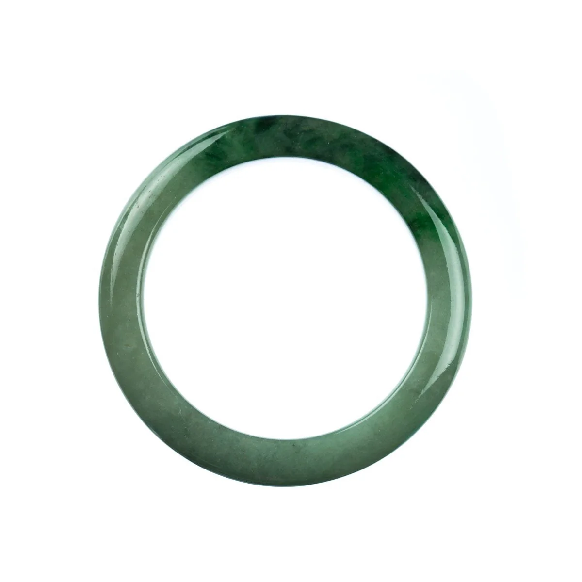 Real Grade A Green Traditional Jade Bracelet - 55mm Semi Round - Image 5