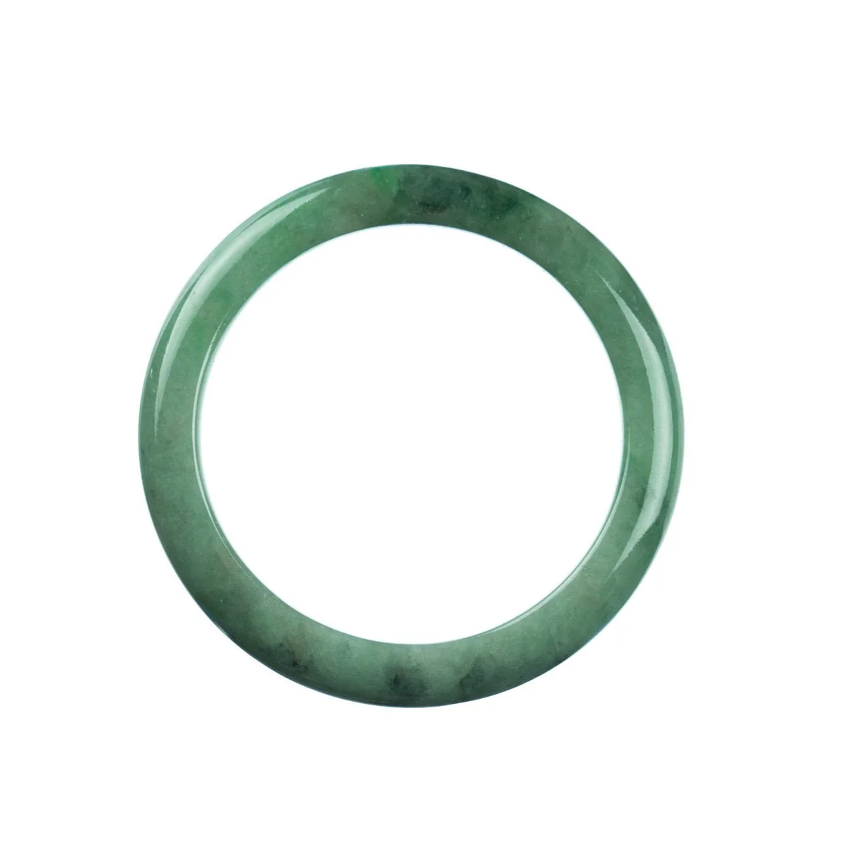 Genuine Grade A Green Jadeite Bracelet - 56mm Semi Round - Image 3