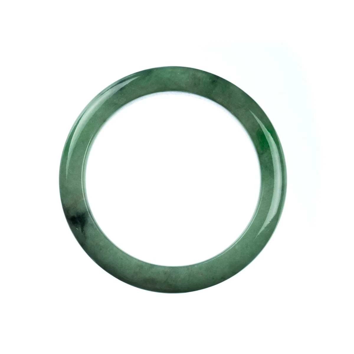 Genuine Grade A Green Jadeite Bracelet - 56mm Semi Round - Image 4