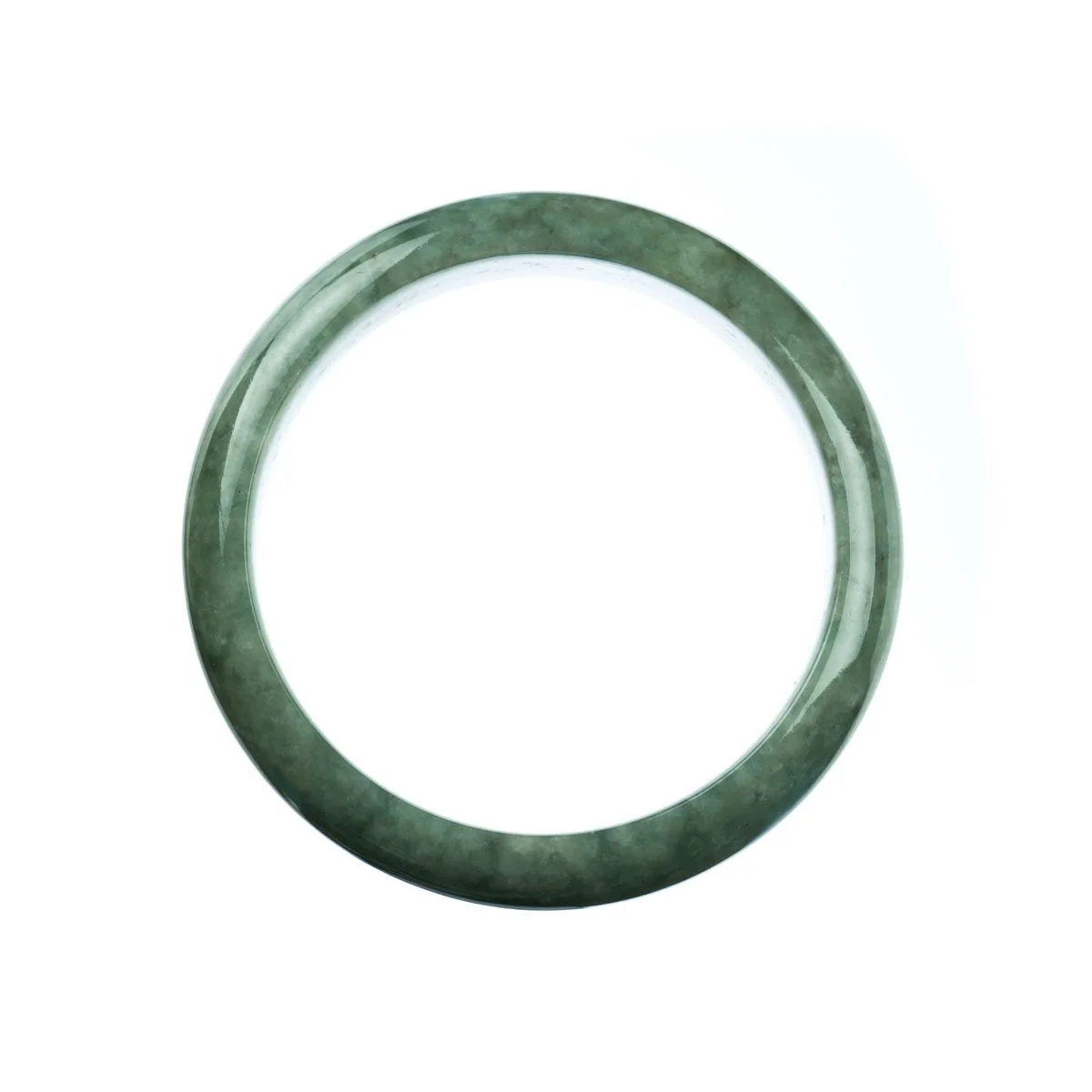 Authentic Type A Green Burmese Jade Bangle Bracelet - 59mm Half Moon - Image 4