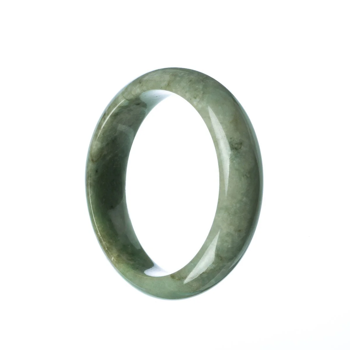 Genuine Grade A Green Jadeite Bracelet - 55mm Half Moon - Image 2