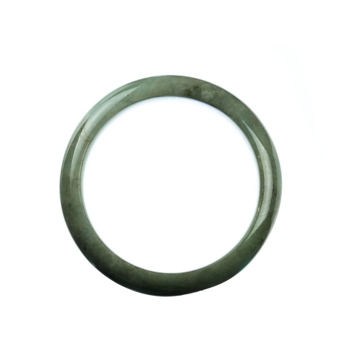 Genuine Grade A Green Jadeite Bracelet - 55mm Half Moon - Image 3