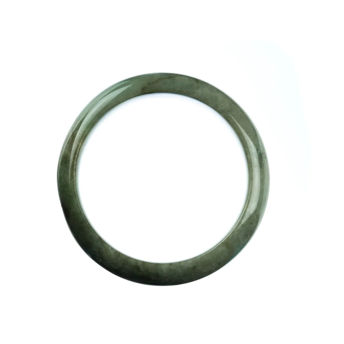 Genuine Grade A Green Jadeite Bracelet - 55mm Half Moon - Image 4