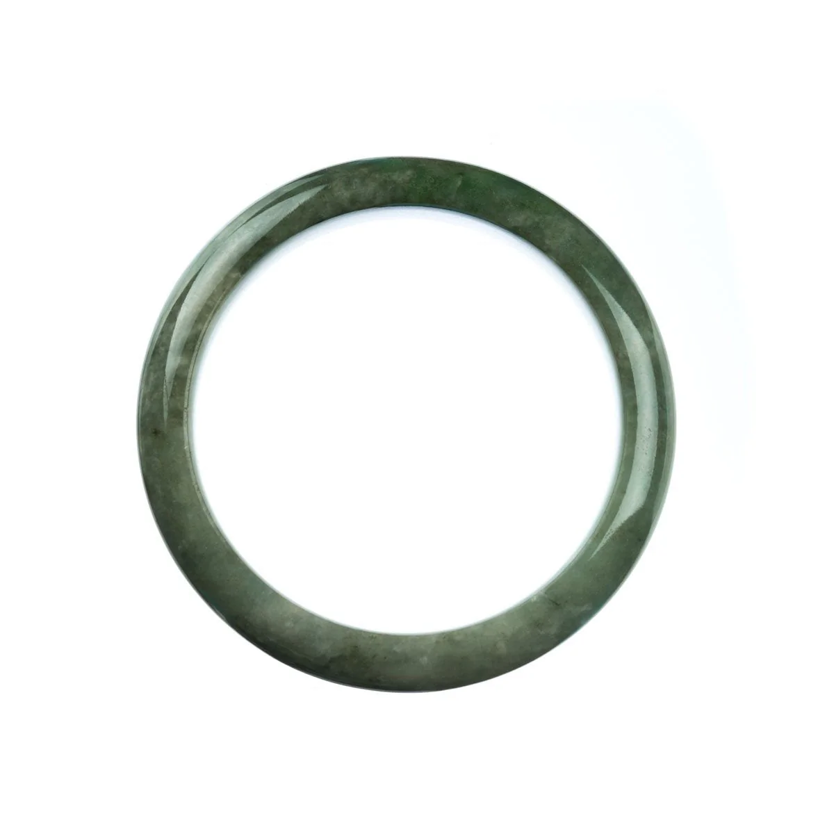 Authentic Type A Green Traditional Jade Bangle - 58mm Half Moon - Image 4
