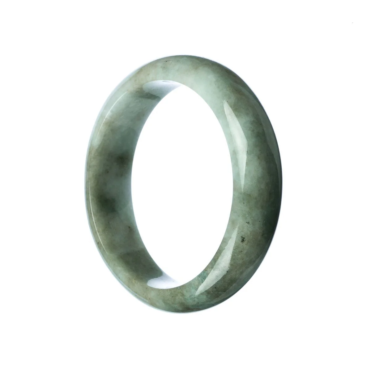 Genuine Grade A Green Burmese Jade Bracelet - 59mm Half Moon - Image 2