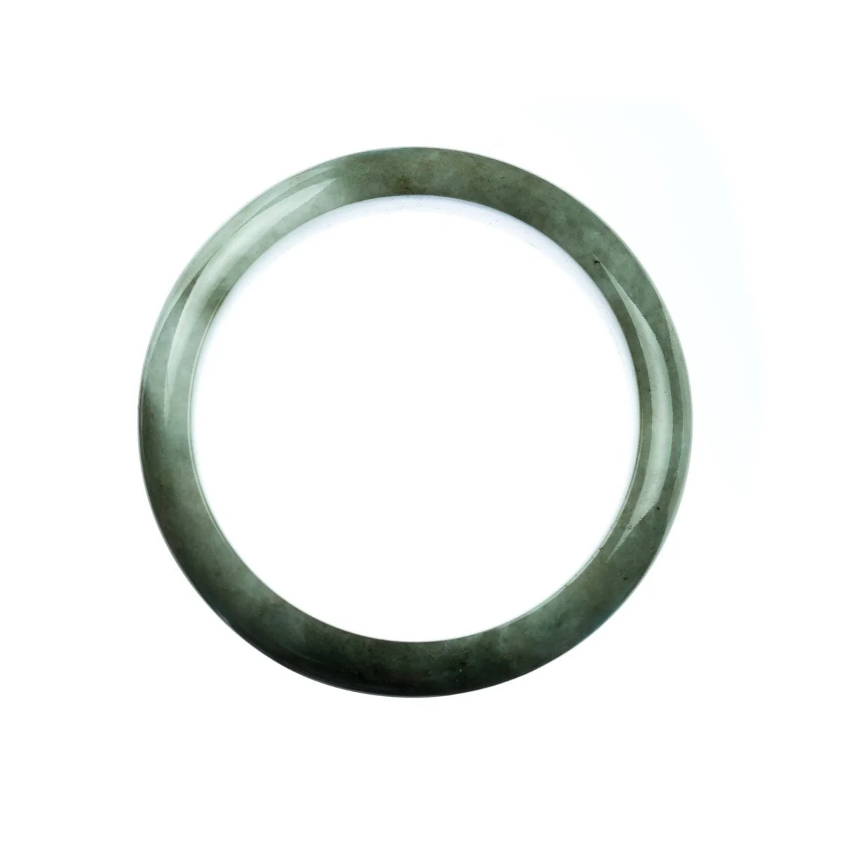 Genuine Grade A Green Burmese Jade Bracelet - 59mm Half Moon - Image 3