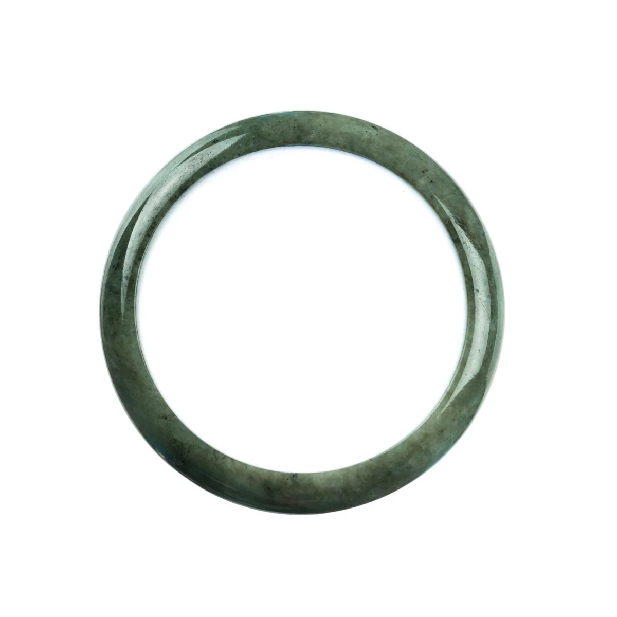 Genuine Grade A Green Traditional Jade Bracelet - 59mm Half Moon - Image 3