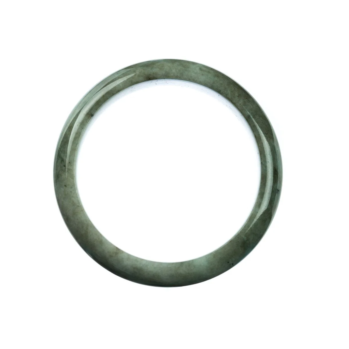 Genuine Grade A Green Traditional Jade Bracelet - 59mm Half Moon - Image 4