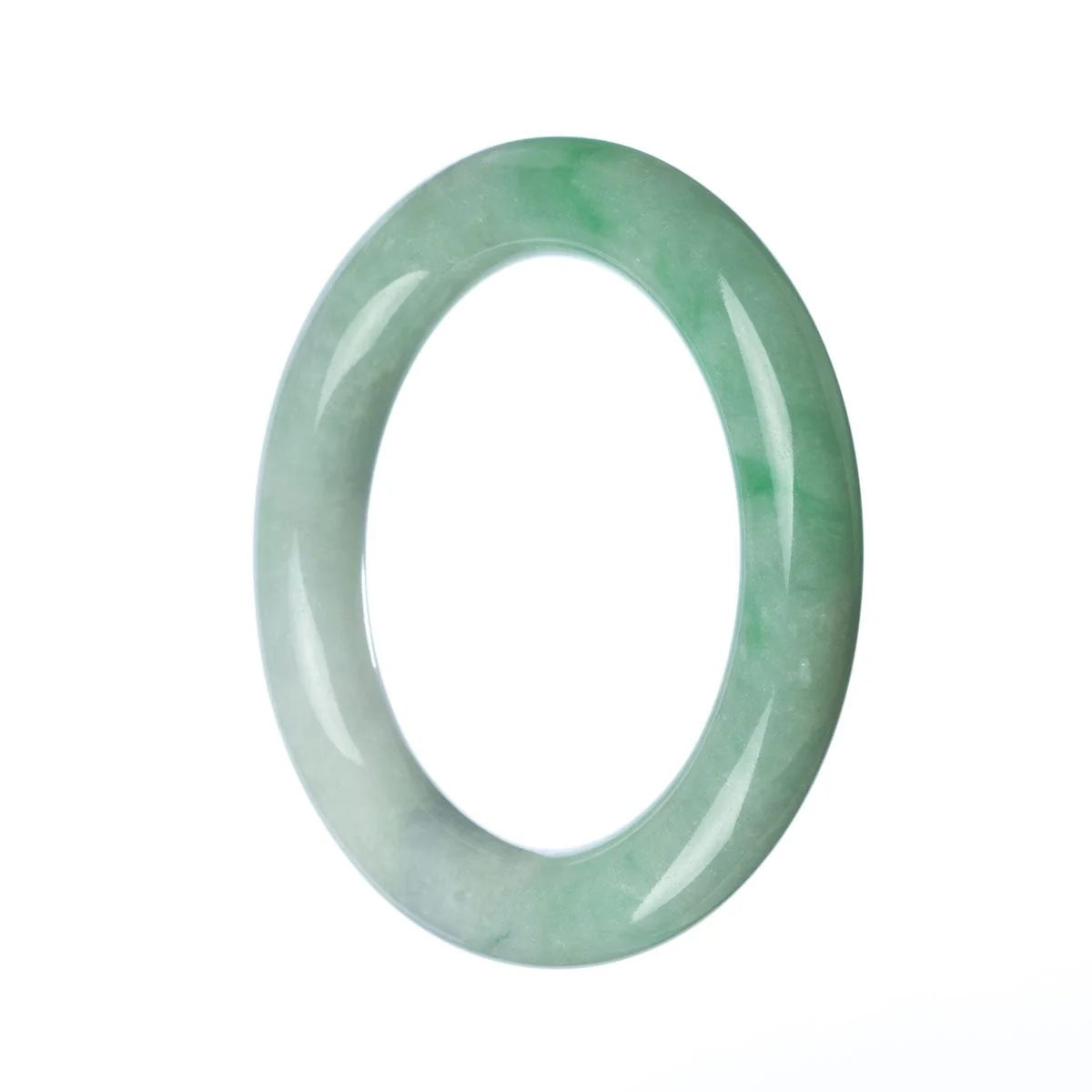 Genuine Grade A Green Jade Bangle Bracelet - 58mm Round - Image 3