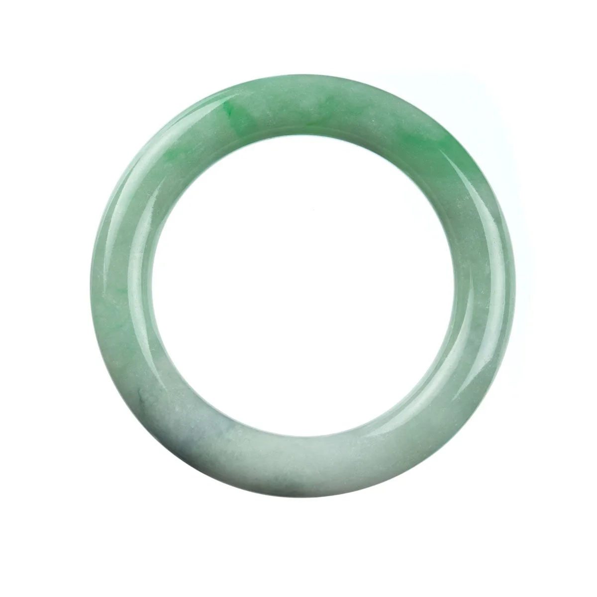 Genuine Grade A Green Jade Bangle Bracelet - 58mm Round - Image 5