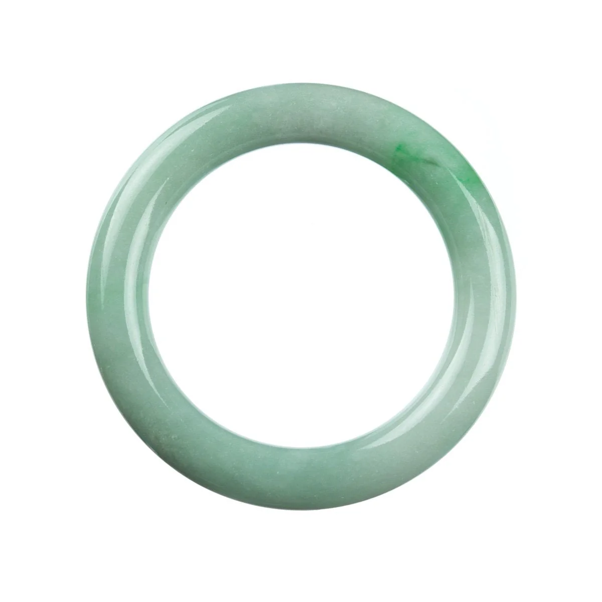 Genuine Grade A Green Burmese Jade Bangle - 58mm Round - Image 3
