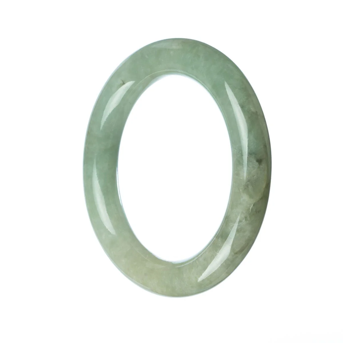 Authentic Grade A Green Burmese Jade Bangle - 58mm Round - Image 2