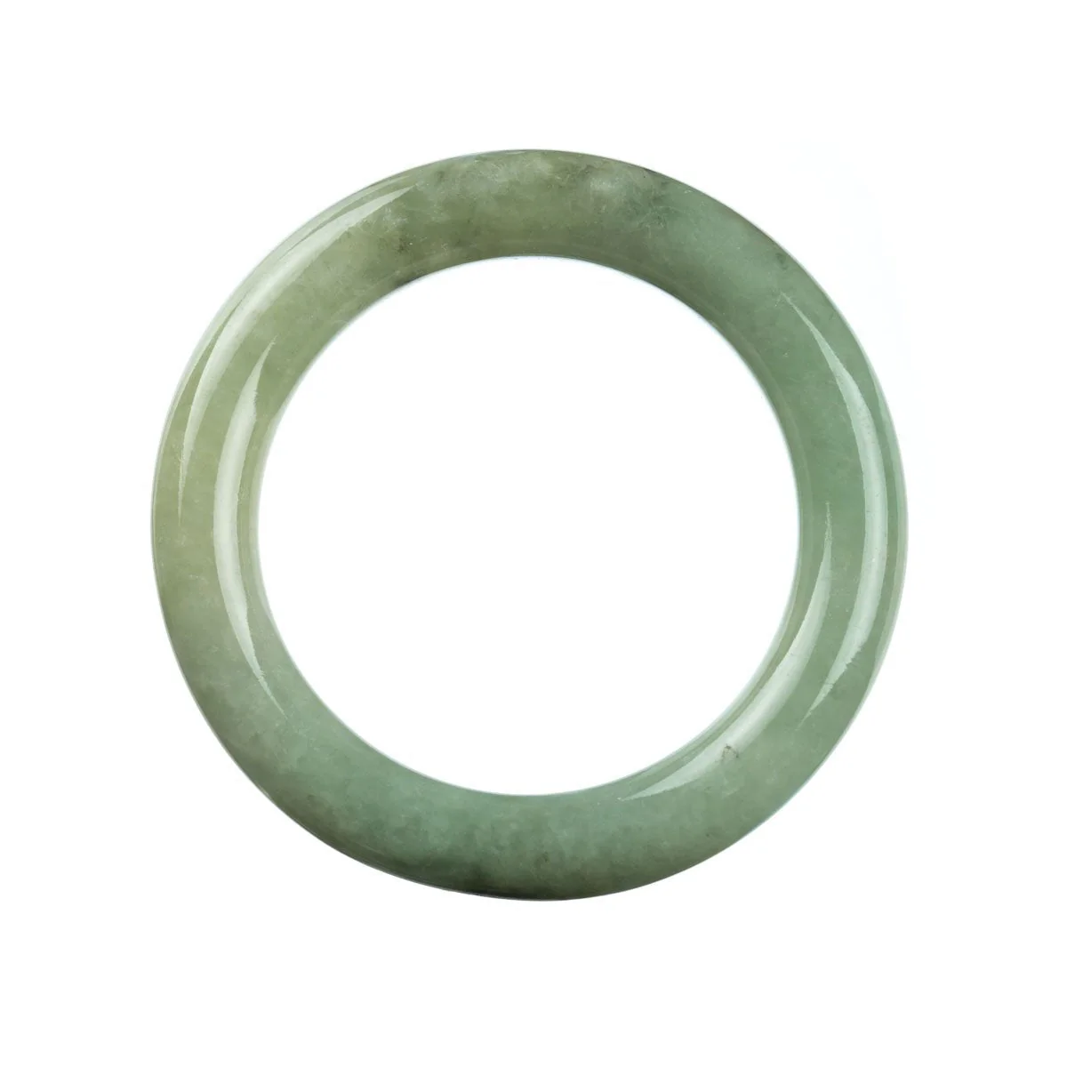 Authentic Grade A Green Burmese Jade Bangle - 58mm Round - Image 3
