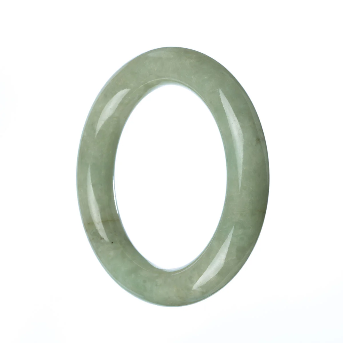Genuine Grade A Green Traditional Jade Bangle - 57mm Round