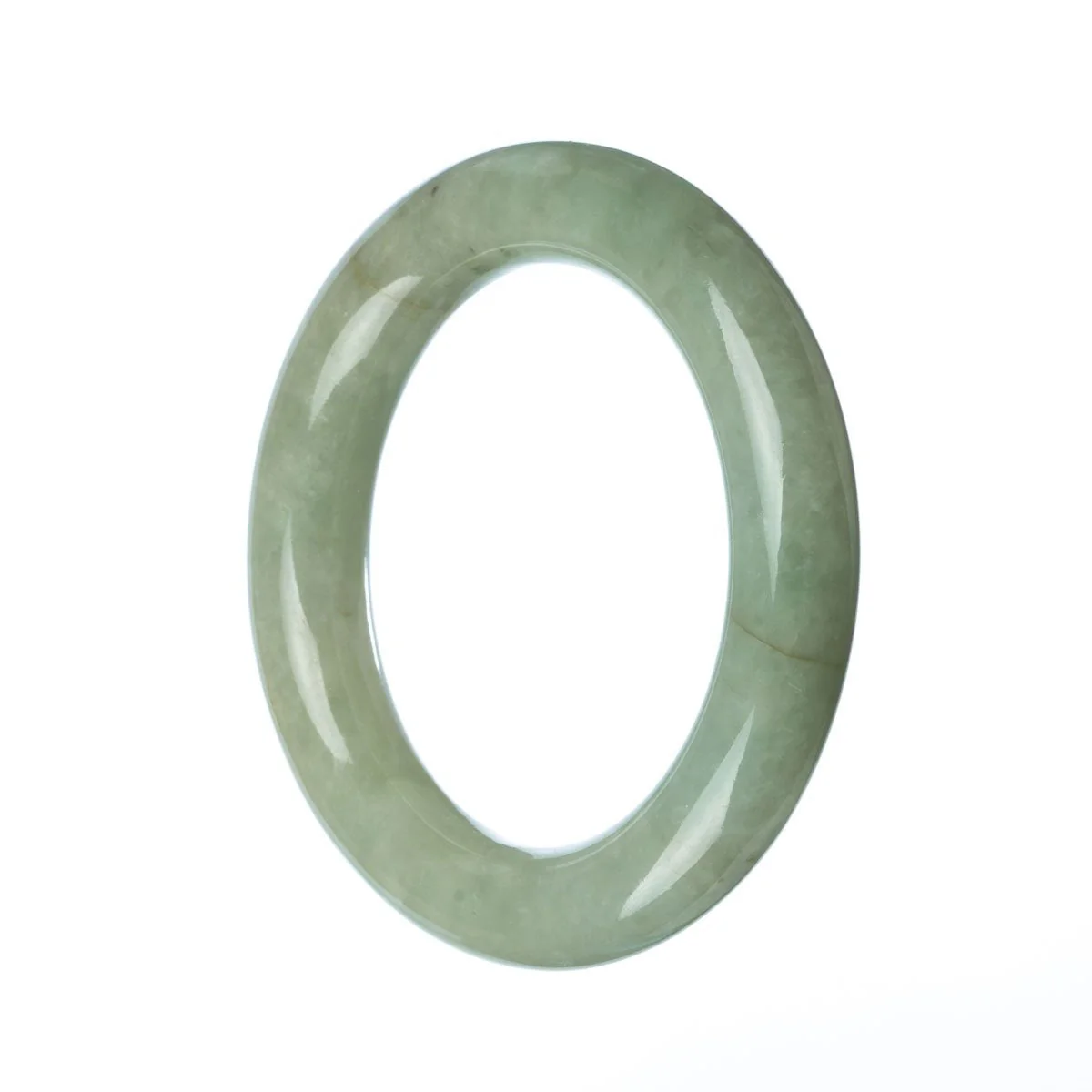 Genuine Grade A Green Traditional Jade Bangle - 57mm Round - Image 2