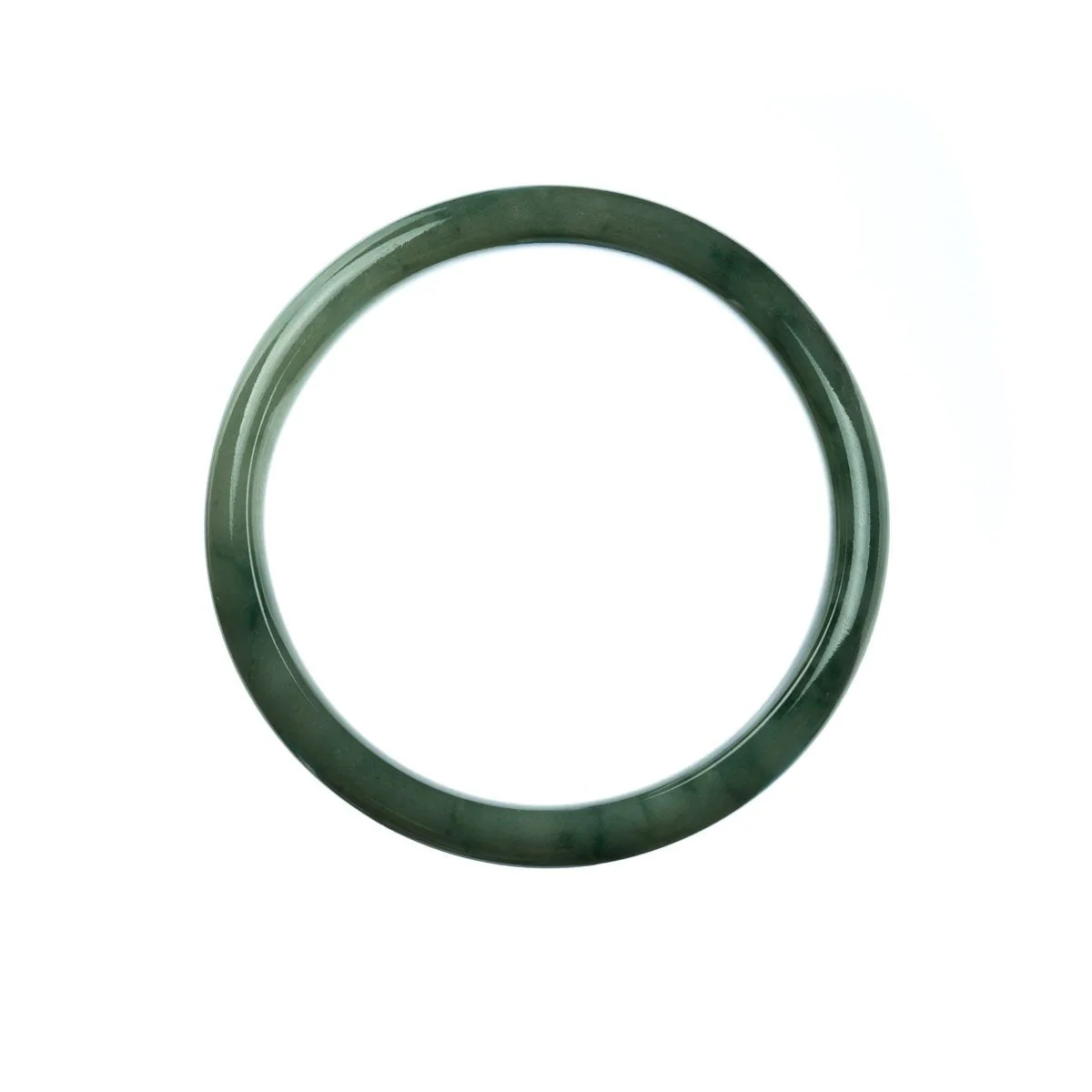 Authentic Grade A Green Jadeite Bangle Bracelet - 59mm Half Moon - Image 4