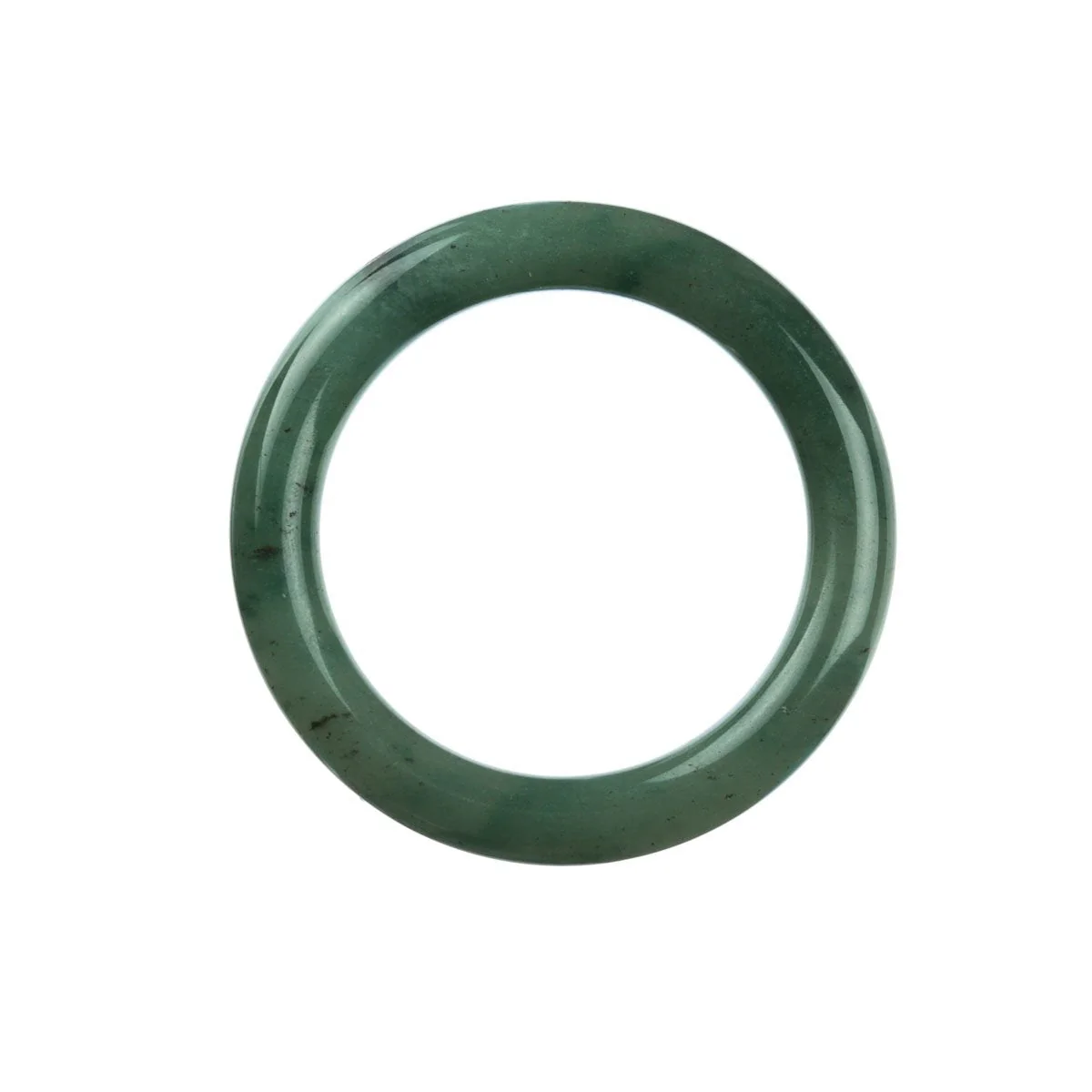 Authentic Type A Green Burmese Jade Bangle Bracelet - 51mm Round - Image 3
