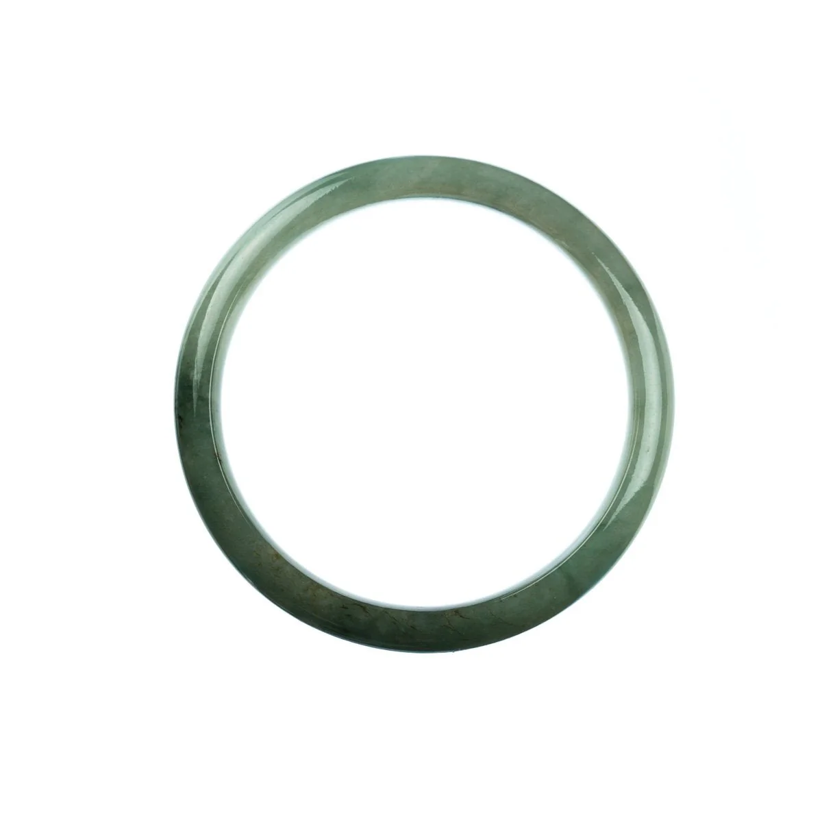 Genuine Natural Green Jadeite Bangle Bracelet - 56mm Half Moon - Image 3
