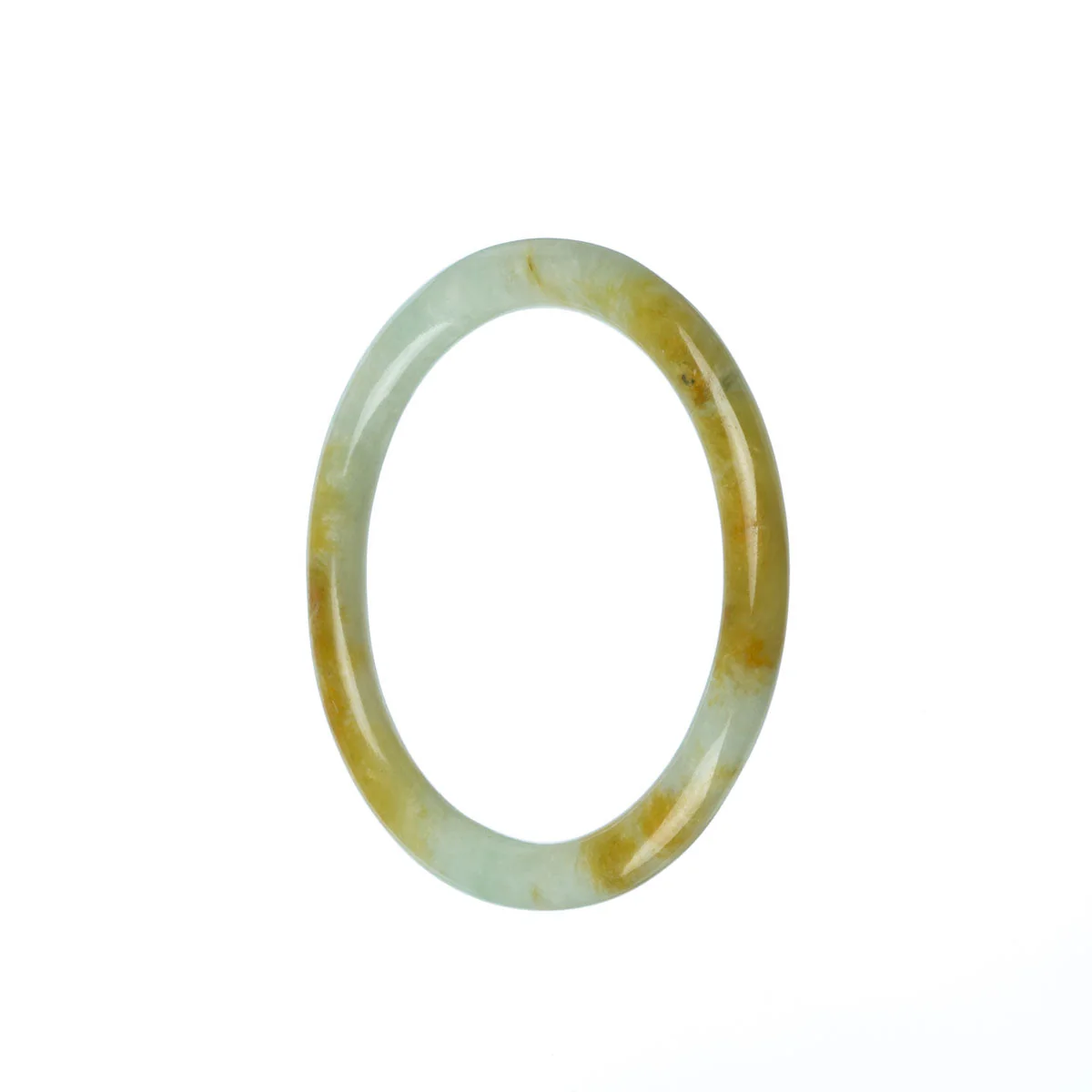 Genuine Grade A Green Burma Jade Bangle Bracelet - 52mm Petite Round