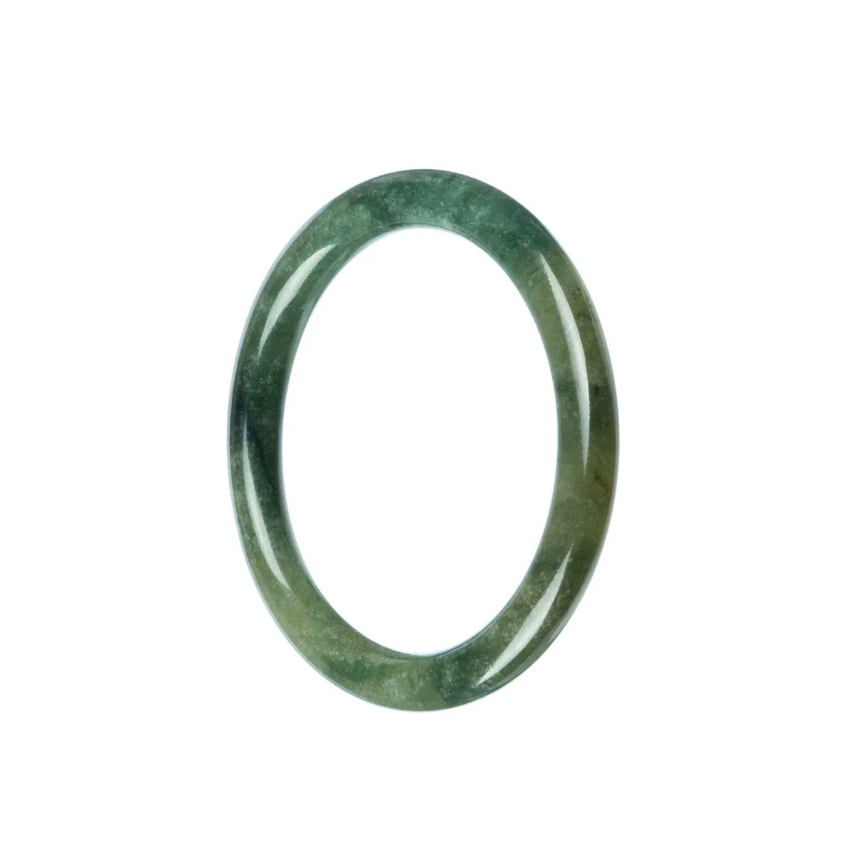 Authentic Type A Green Jadeite Bangle - 53mm Petite Round - Image 2