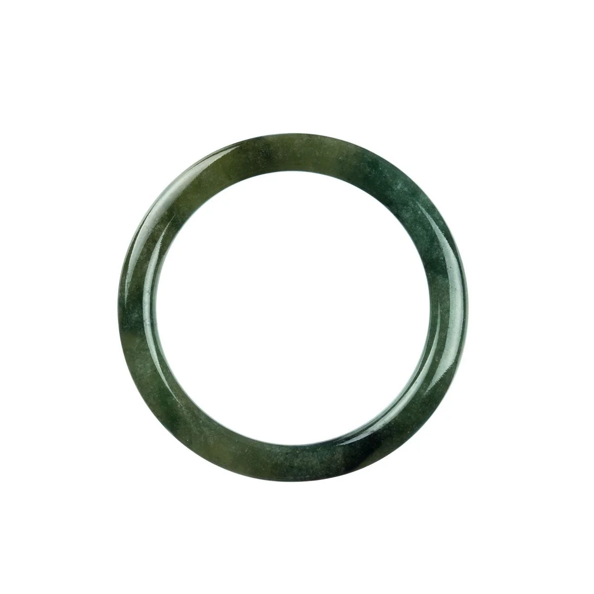 Authentic Type A Green Jadeite Bangle - 53mm Petite Round - Image 3