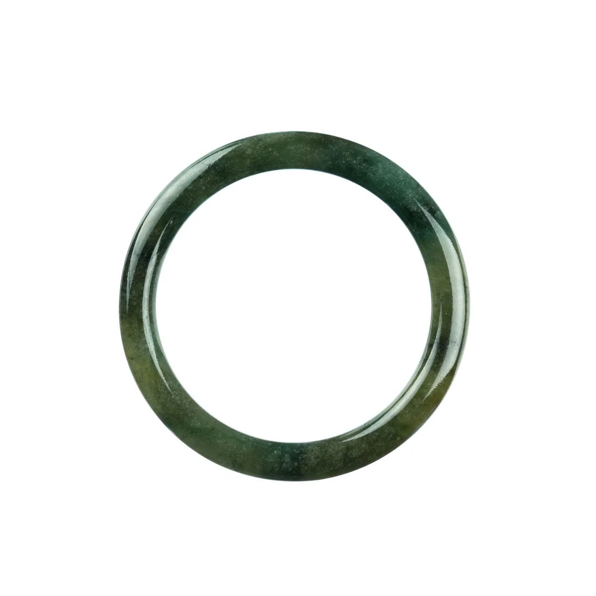 Authentic Type A Green Jadeite Bangle - 53mm Petite Round - Image 4