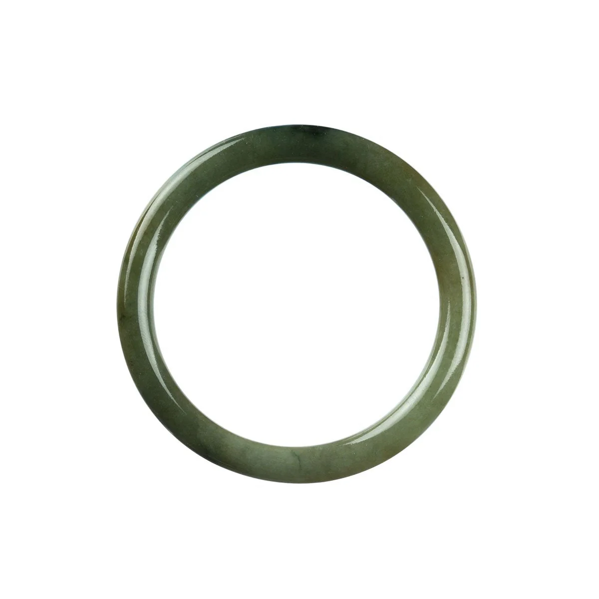 Genuine Type A Green Jade Bangle Bracelet - 55mm Petite Round - Image 4