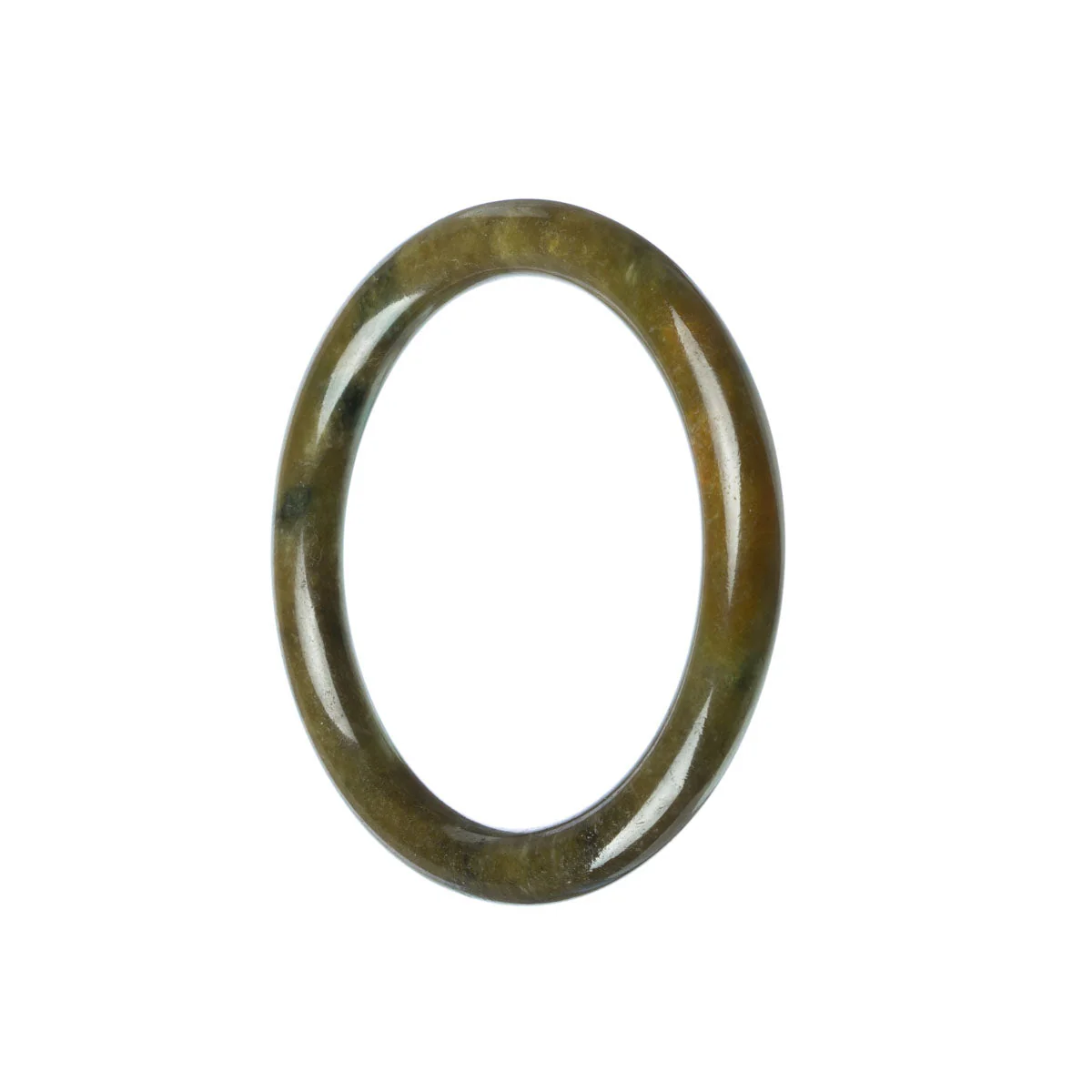 Genuine Untreated Green Jadeite Bangle Bracelet - 54mm Petite Round