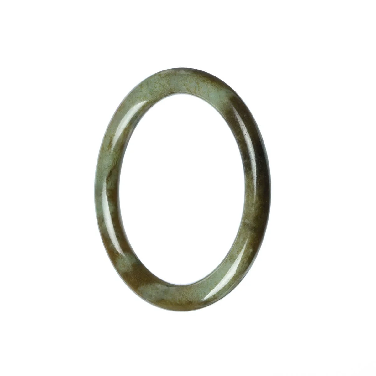 Genuine Untreated Green Jadeite Bangle Bracelet - 54mm Petite Round - Image 2