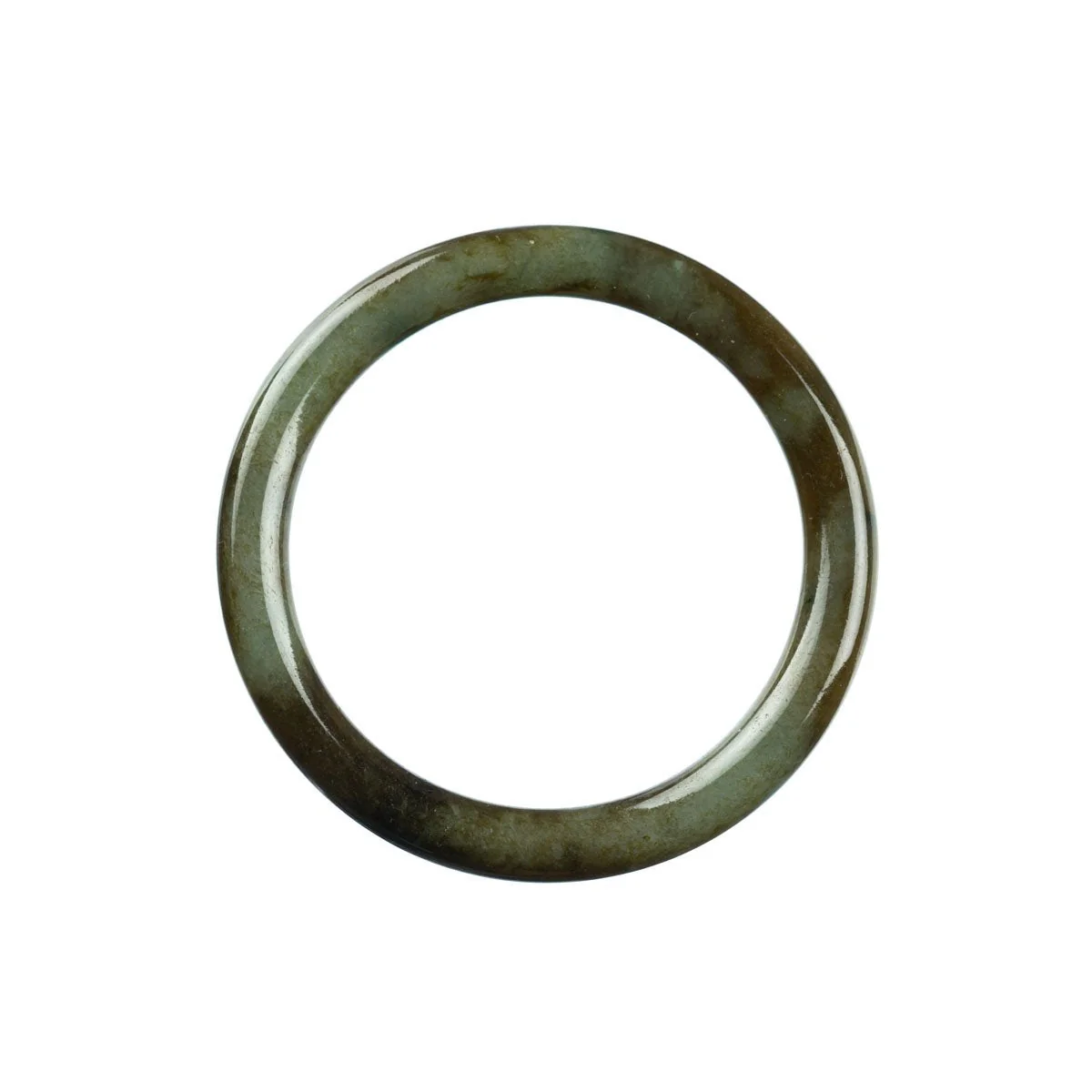 Genuine Untreated Green Jadeite Bangle Bracelet - 54mm Petite Round - Image 4