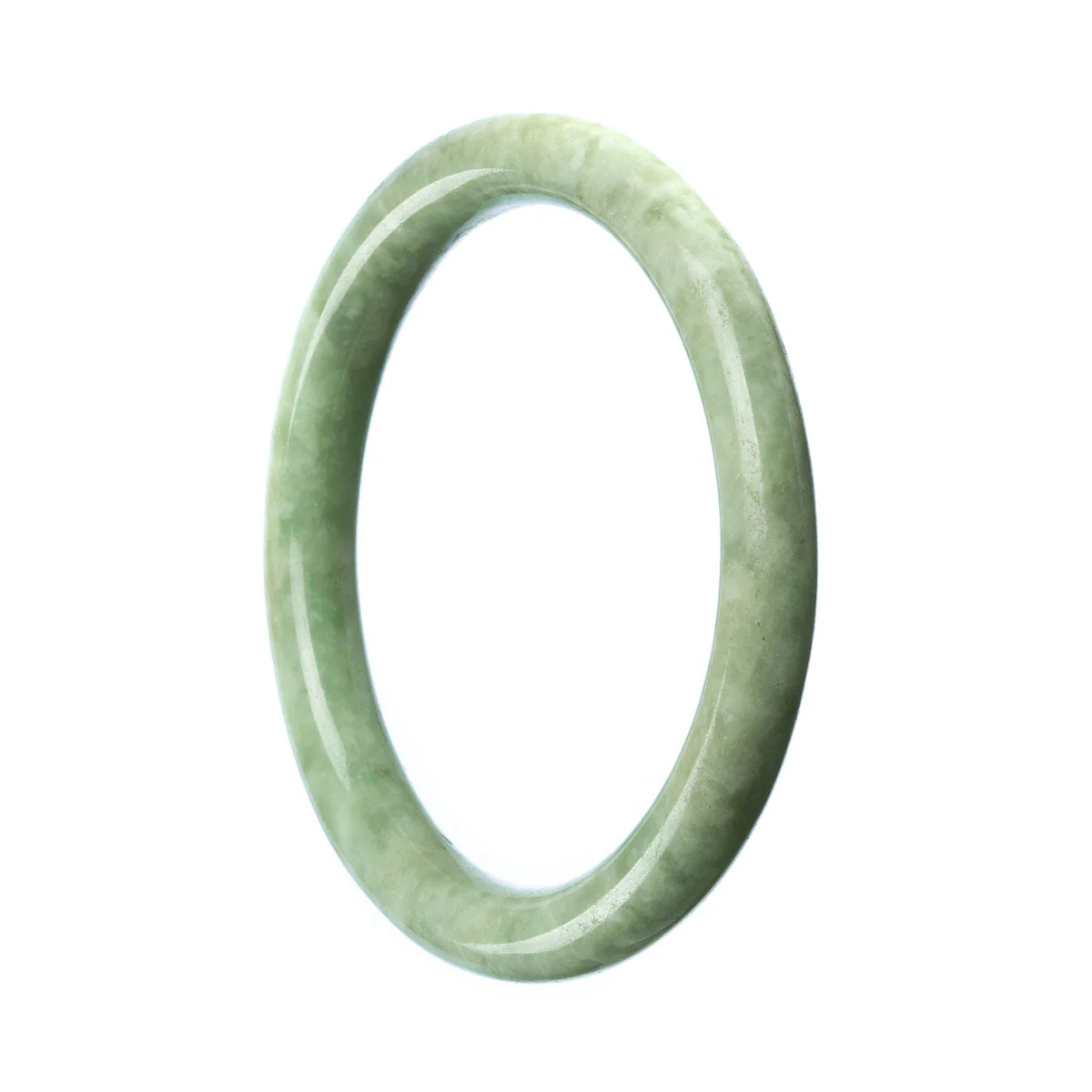 Certified Natural Green Jadeite Bracelet - 59mm Round - Image 2
