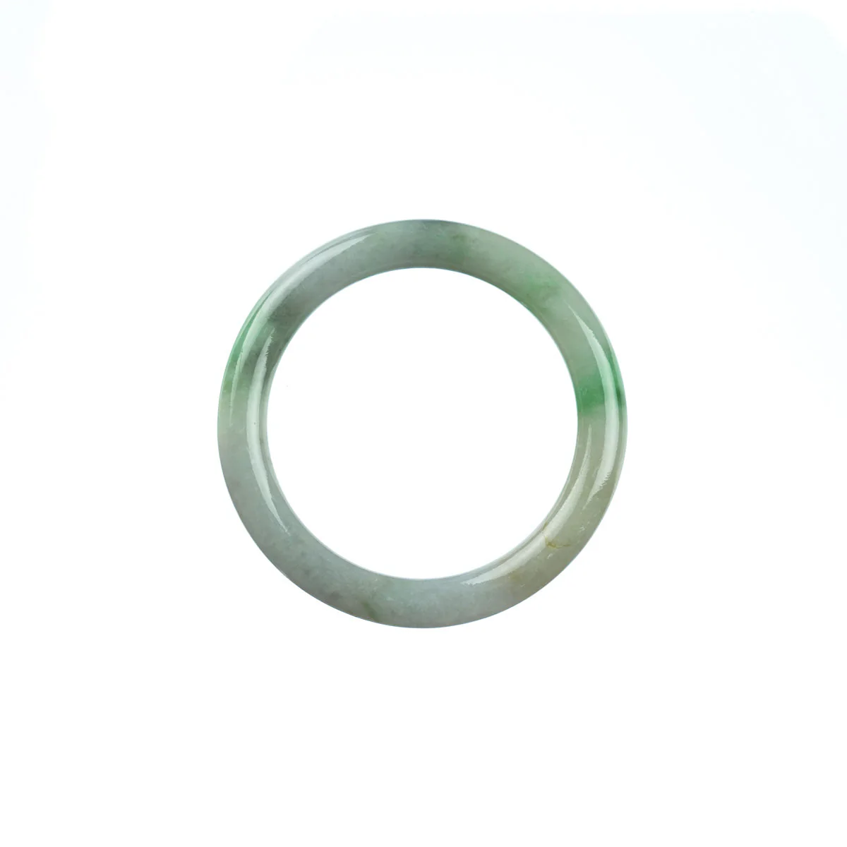 Real Type A Green Burmese Jade Bangle - Child Round - Image 3