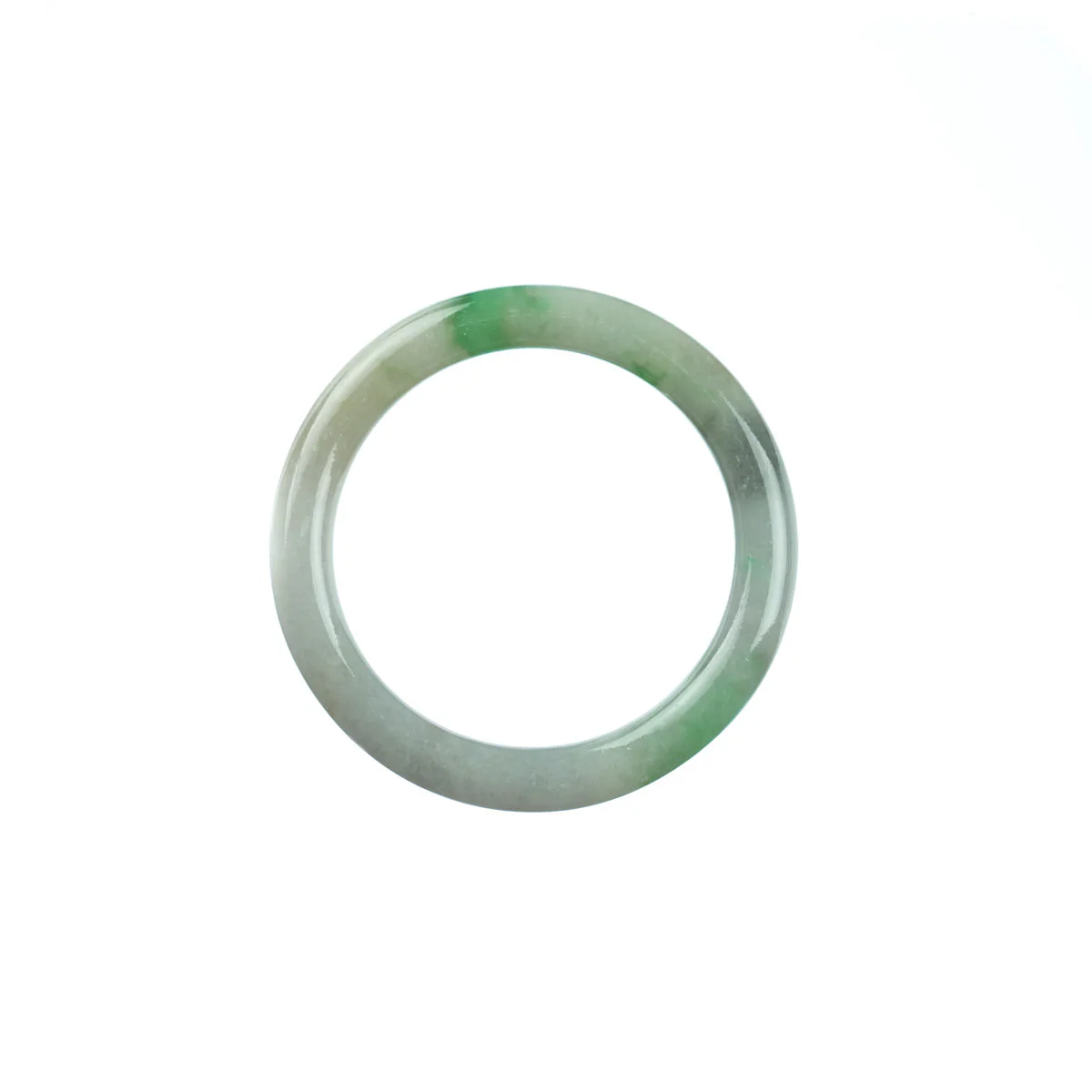 Real Type A Green Burmese Jade Bangle - Child Round - Image 4