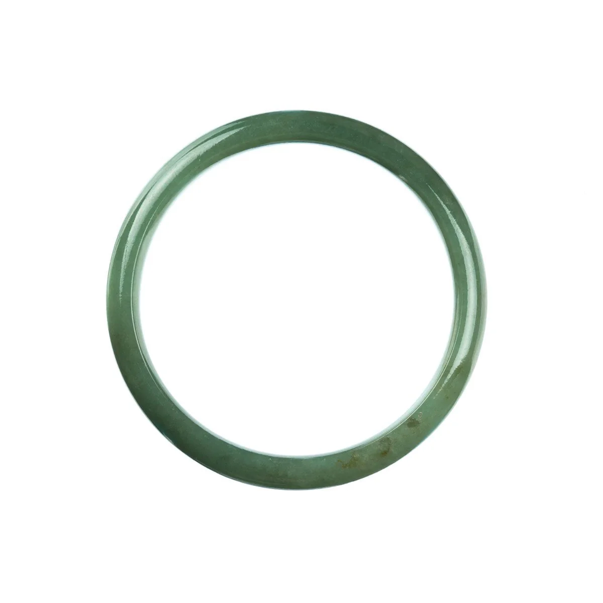 Authentic Natural Green Traditional Jade Bangle - 59mm Half Moon - Image 3