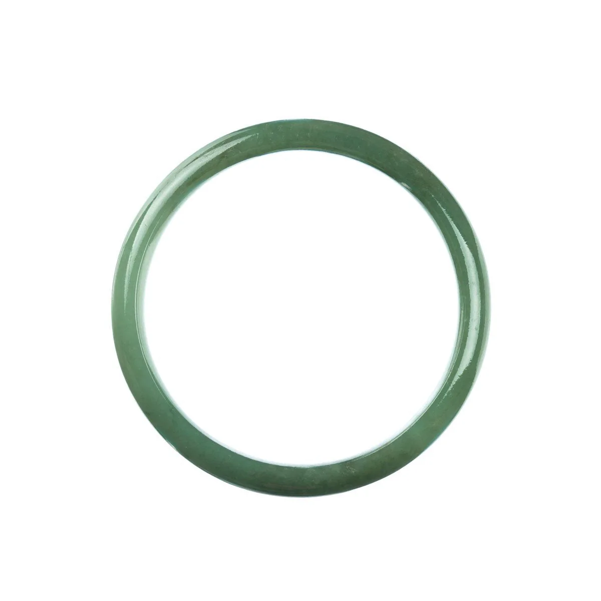Authentic Natural Green Traditional Jade Bangle - 59mm Half Moon - Image 4