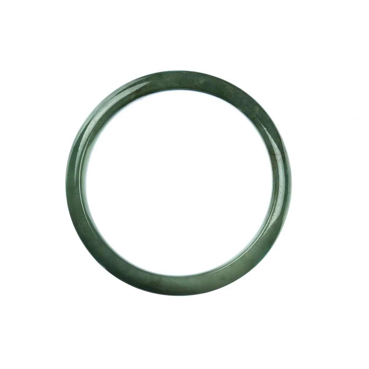 Genuine Type A Green Traditional Jade Bangle - 57mm Half Moon - Image 3