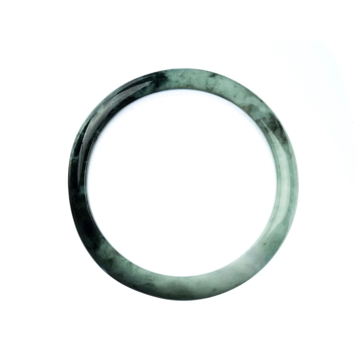 Authentic Untreated Green Jadeite Jade Bracelet - 58mm Half Moon - Image 3