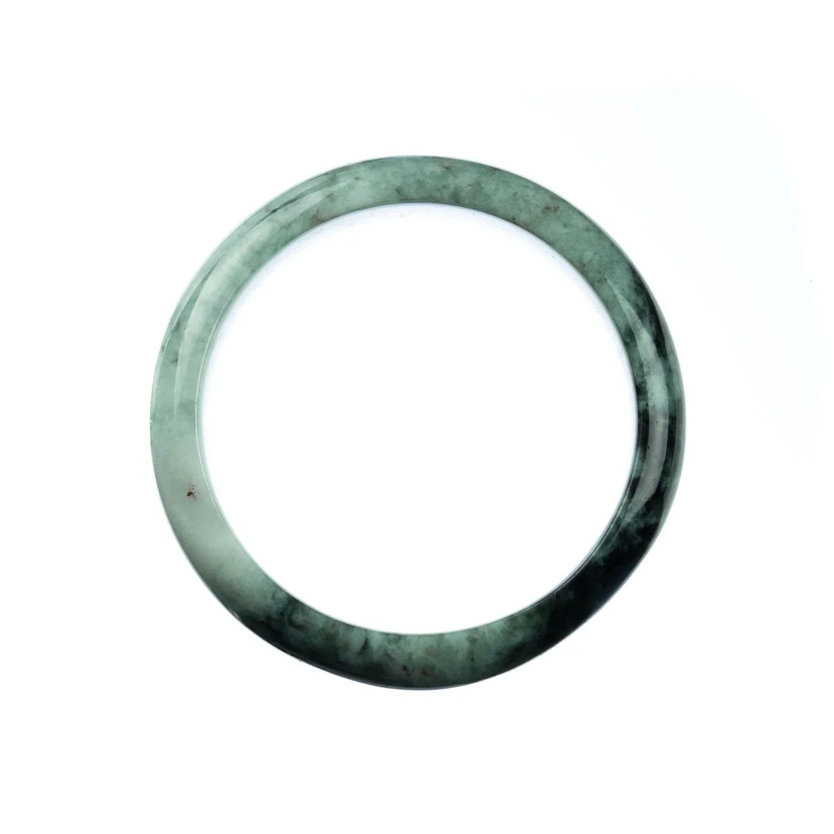 Authentic Untreated Green Jadeite Jade Bracelet - 58mm Half Moon - Image 4