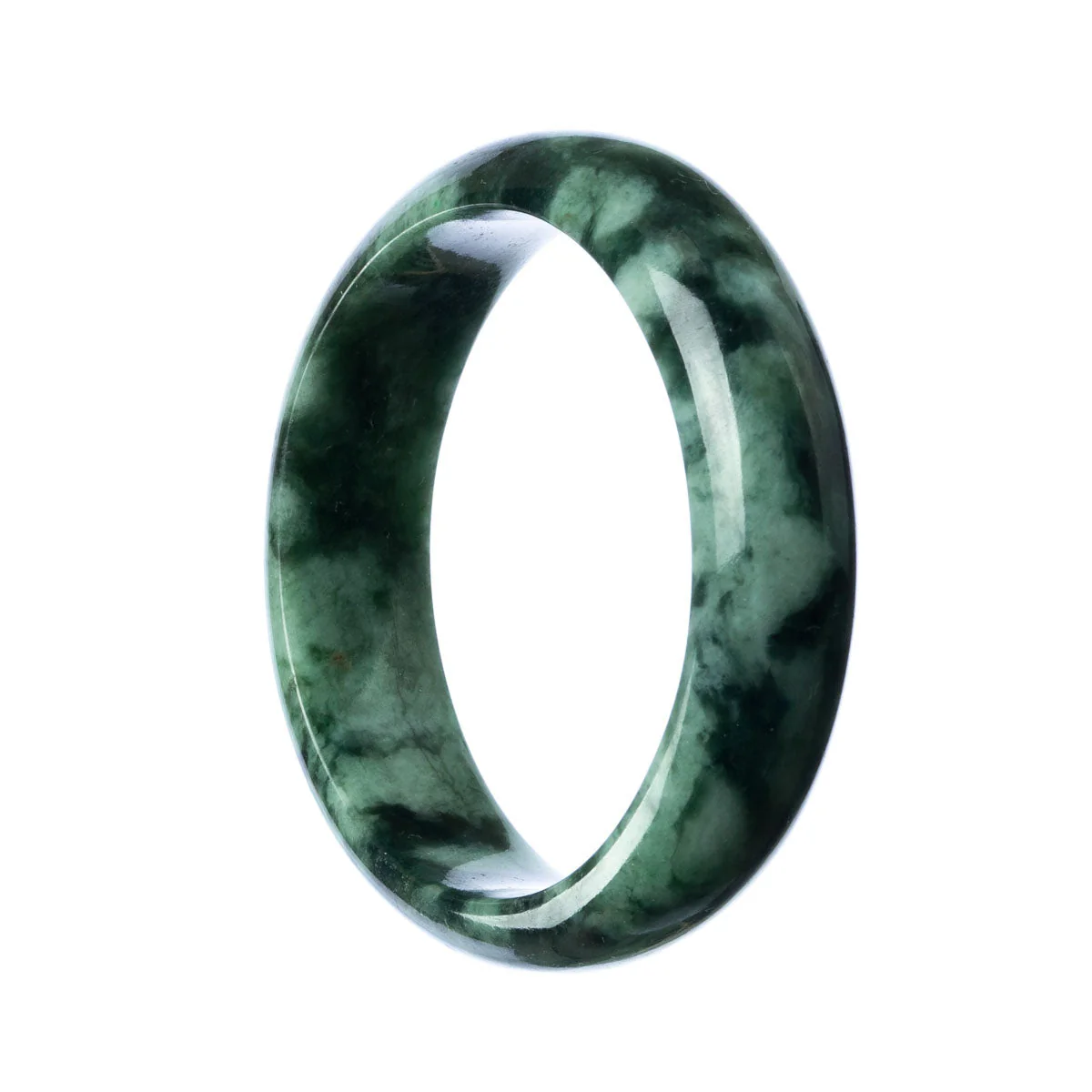 Real Grade A Green Jadeite Jade Bangle Bracelet - 58mm Half Moon