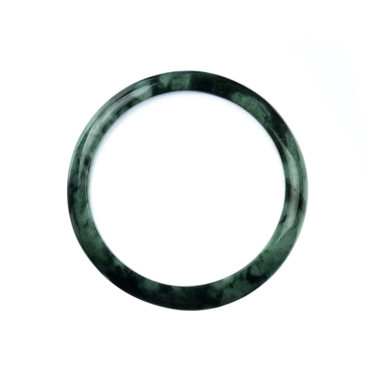 Real Grade A Green Jadeite Jade Bangle Bracelet - 58mm Half Moon - Image 3