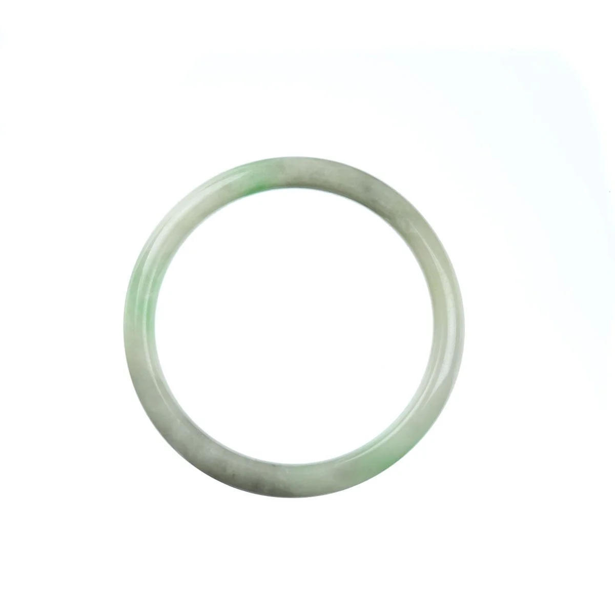 Genuine Grade A Green Jadeite Jade Bracelet - 52mm Half Moon - Image 3