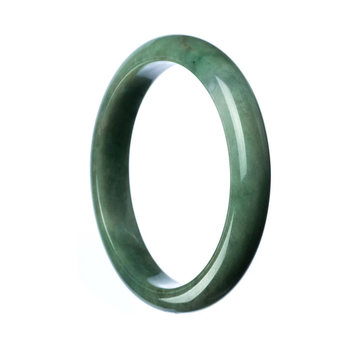 Genuine Natural Green Jadeite Jade Bangle Bracelet - 78mm Semi Round