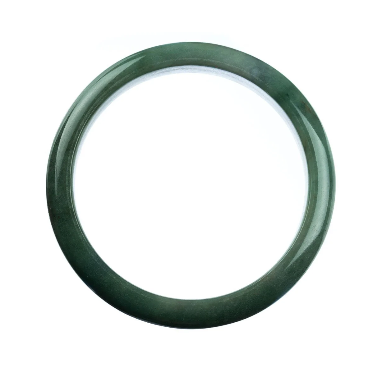 Genuine Natural Green Jadeite Jade Bangle Bracelet - 78mm Semi Round - Image 3