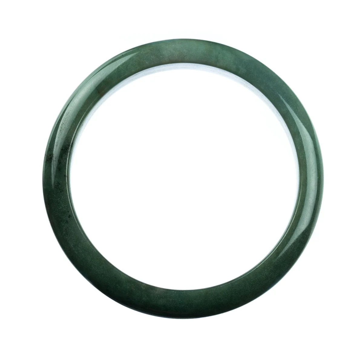 Genuine Natural Green Jadeite Jade Bangle Bracelet - 78mm Semi Round - Image 4