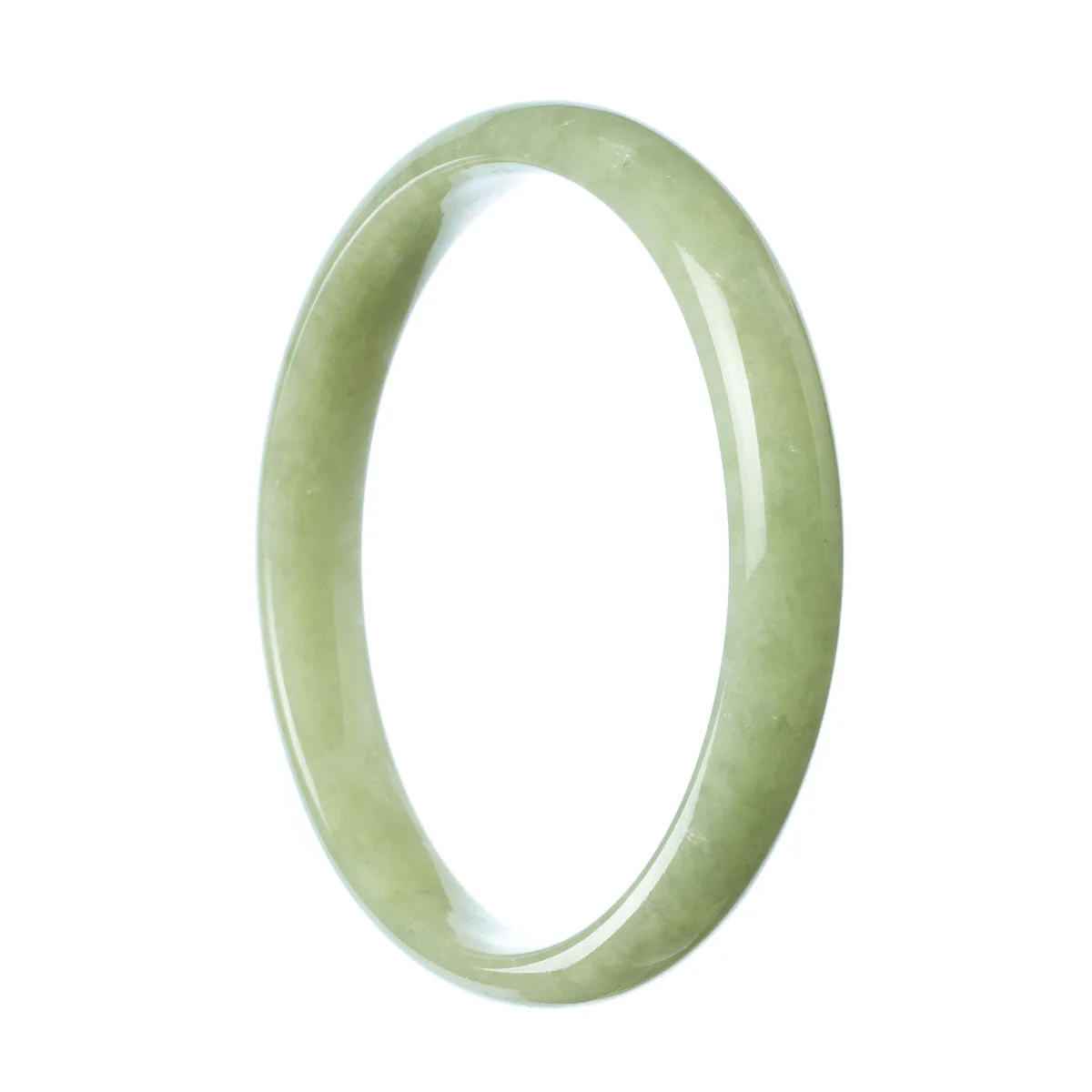 Authentic Natural Green Jadeite Bracelet - 73mm Half Moon - Image 2