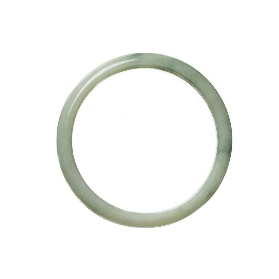 Genuine Natural Green White Jadeite Bracelet - 51mm Half Moon - Image 2