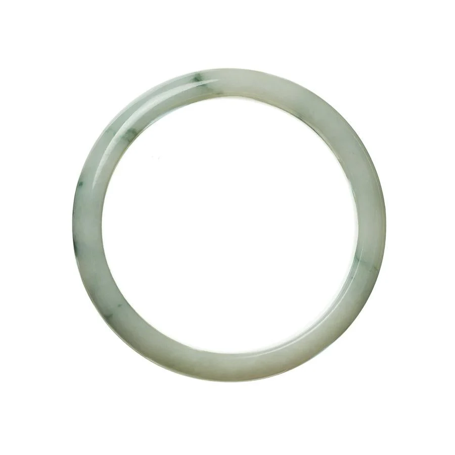Certified Grade A Green White Jade Bracelet - 56mm Half Moon - Image 3