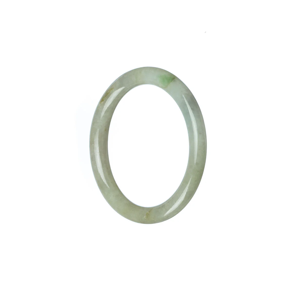 Genuine Natural Green White Jadeite Bracelet - Child Round - Image 2