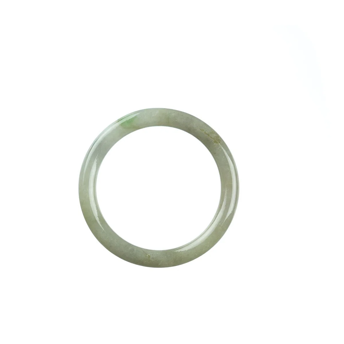 Genuine Natural Green White Jadeite Bracelet - Child Round - Image 3