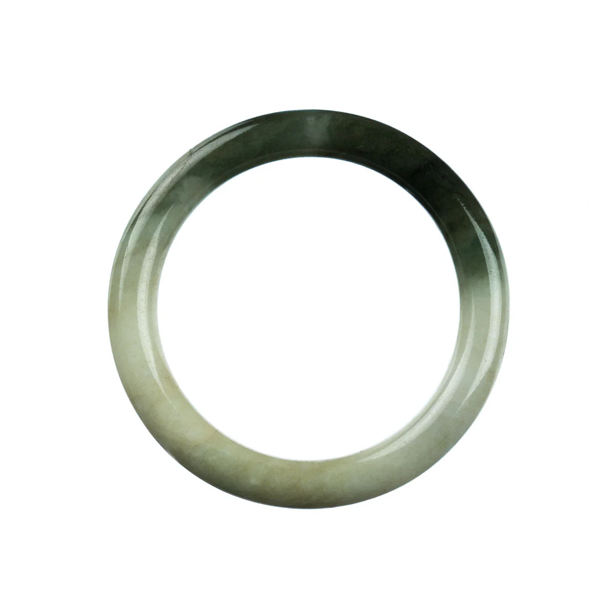 Real Grade A Green White Jadeite Bracelet - 57mm Round